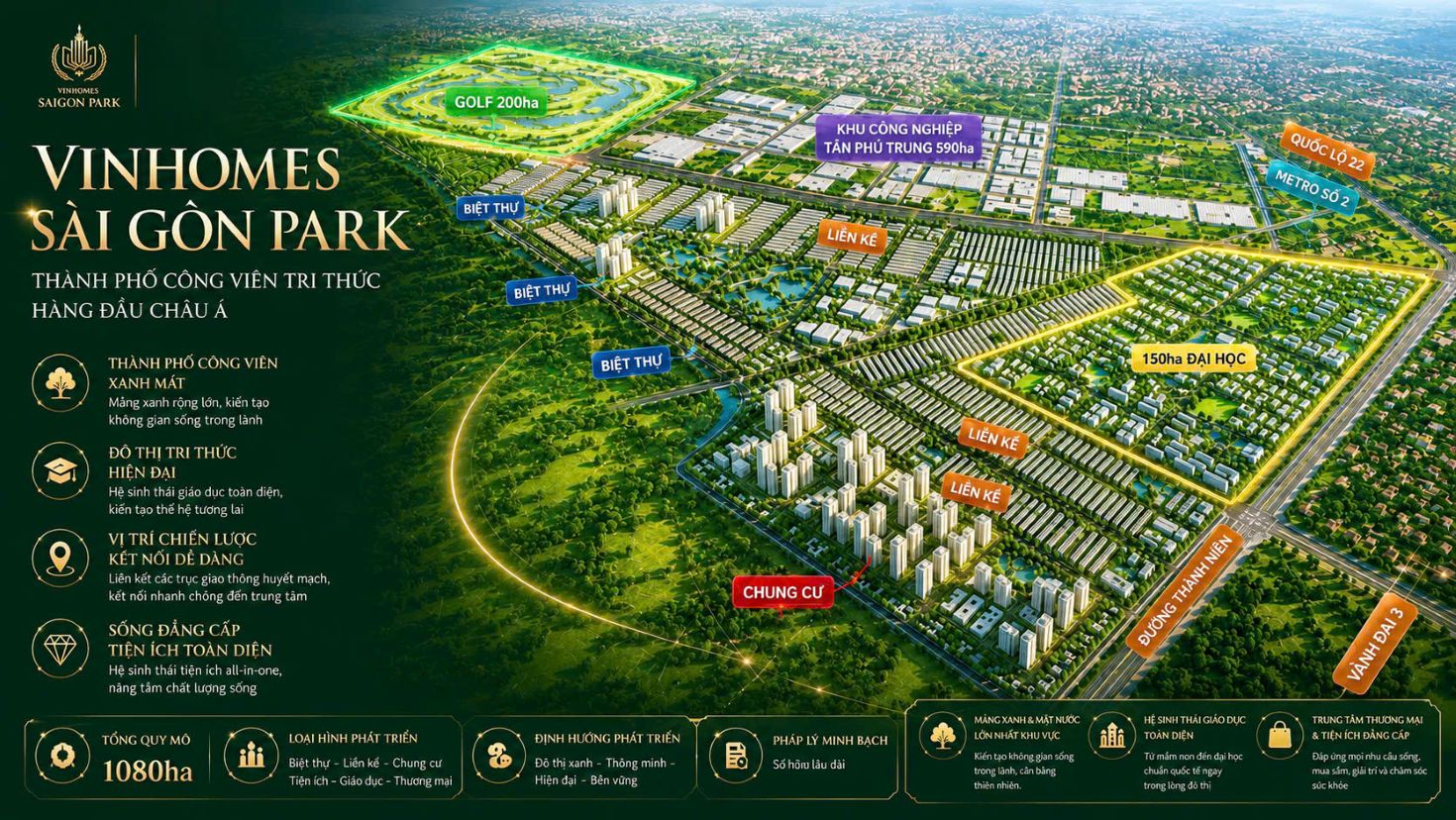 Thành phố công viên tri thức Vinhomes Saigon Park Hóc Môn